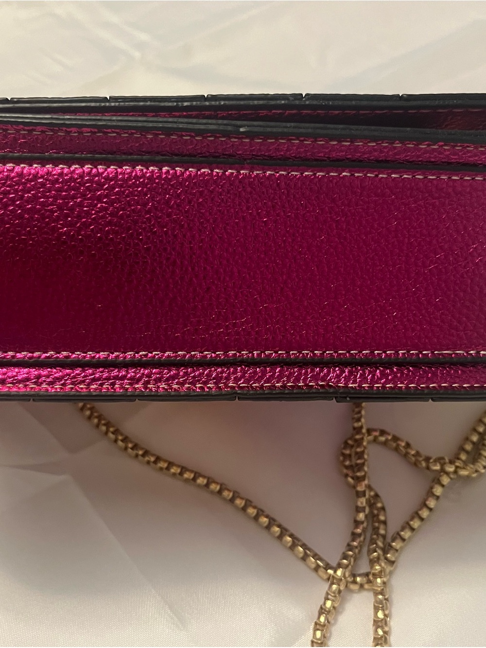 Metallic Multicolor Stripe Chain Shoulder Bag - Picture 4 of 4